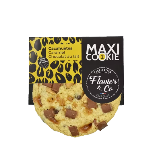 Maxi cookie cacahuètes, caramel et chocolat au lait 75g Flavie's & Co