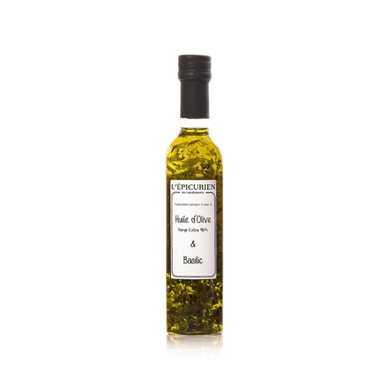 Huile d'olive vierge extra et basilic 25cl L'Epicurien